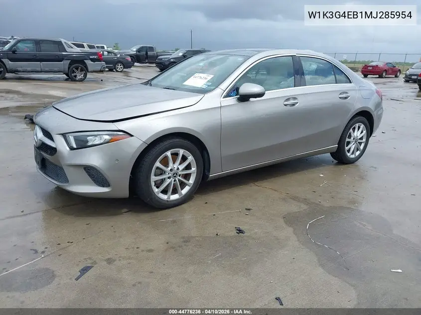 2021 Mercedes-Benz A 220 VIN: W1K3G4EB1MJ285954 Lot: 44776236