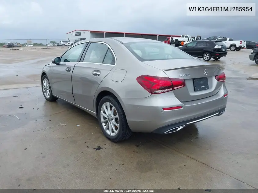 2021 Mercedes-Benz A 220 VIN: W1K3G4EB1MJ285954 Lot: 44776236