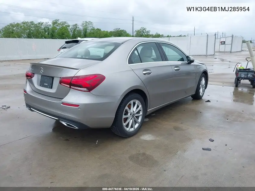 2021 Mercedes-Benz A 220 VIN: W1K3G4EB1MJ285954 Lot: 44776236