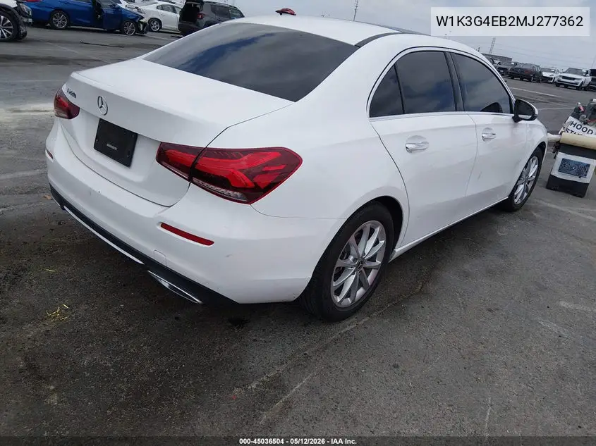 2021 Mercedes-Benz A 220 VIN: W1K3G4EB2MJ277362 Lot: 45036504