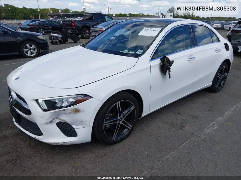 2021 Mercedes-Benz A 220 4Matic VIN: W1K3G4FB8MJ305308 Lot: 45107583