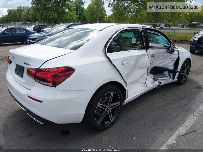 2021 Mercedes-Benz A 220 4Matic VIN: W1K3G4FB8MJ305308 Lot: 45107583