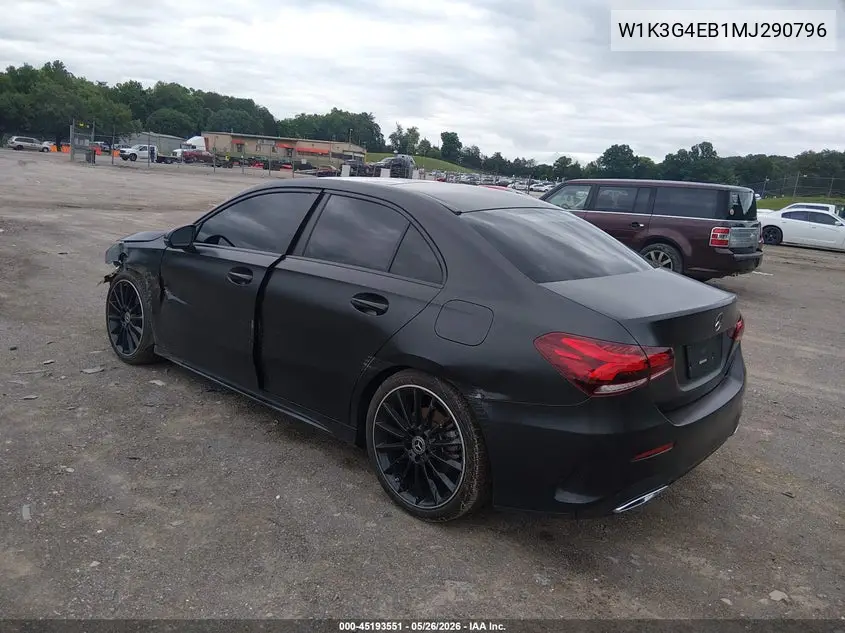 2021 Mercedes-Benz A 220 VIN: W1K3G4EB1MJ290796 Lot: 45193551