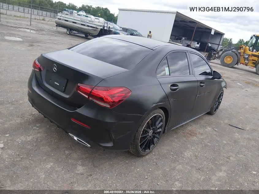 2021 Mercedes-Benz A 220 VIN: W1K3G4EB1MJ290796 Lot: 45193551