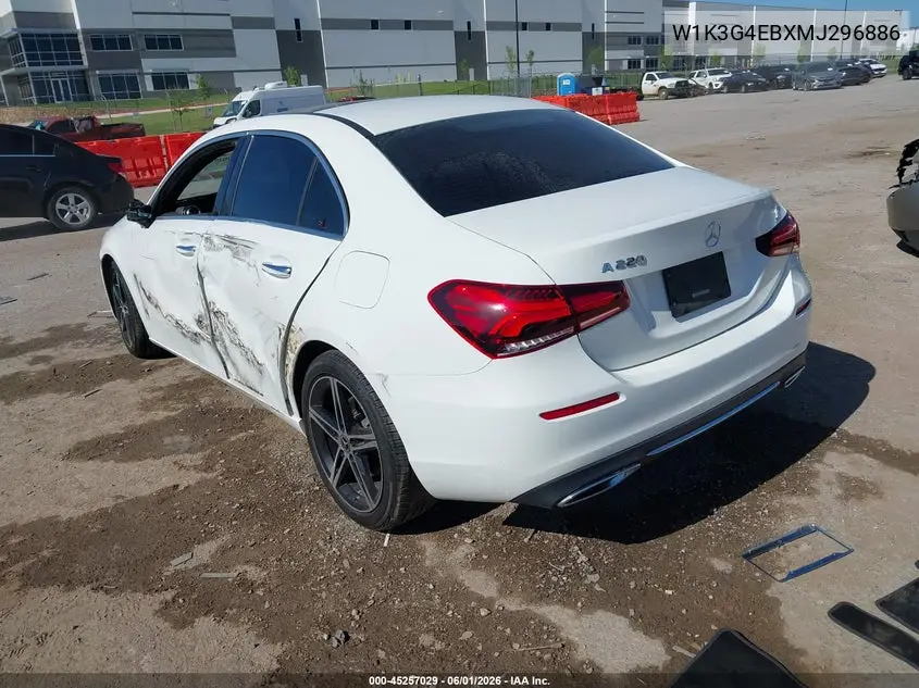2021 Mercedes-Benz A 220 VIN: W1K3G4EBXMJ296886 Lot: 45257029