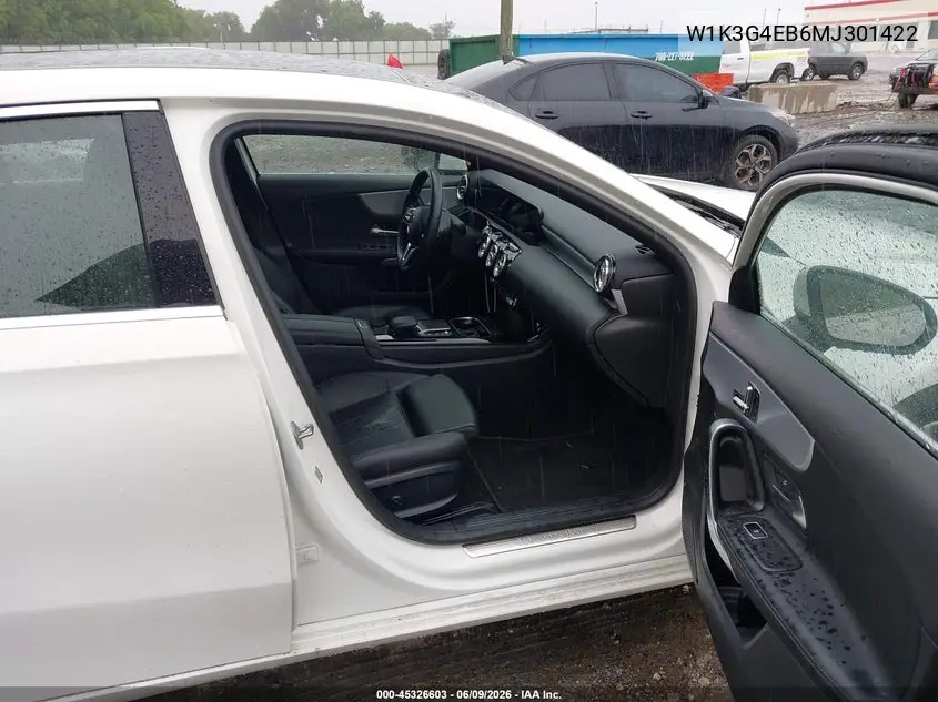 2021 Mercedes-Benz A 220 VIN: W1K3G4EB6MJ301422 Lot: 45326603