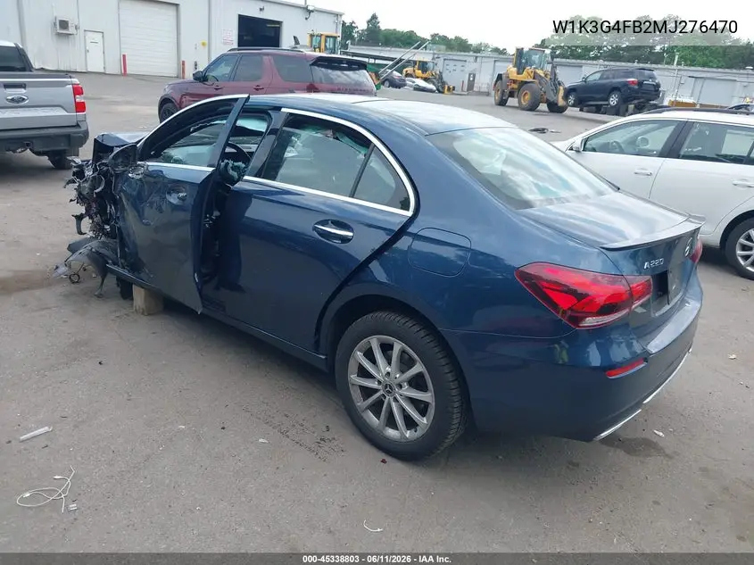 2021 Mercedes-Benz A 220 4Matic VIN: W1K3G4FB2MJ276470 Lot: 45338803