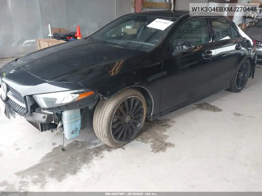 2021 Mercedes-Benz A 220 VIN: W1K3G4EBXMJ270448 Lot: 45357997