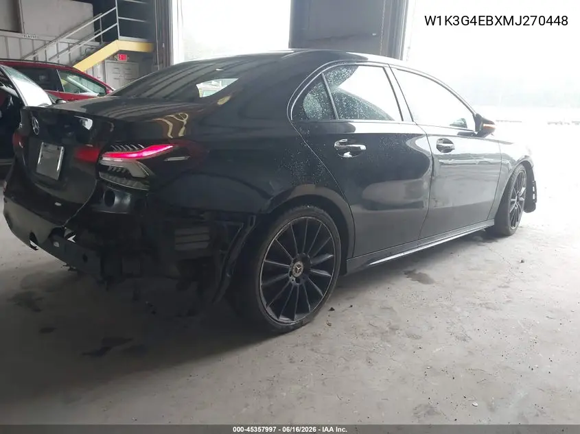 2021 Mercedes-Benz A 220 VIN: W1K3G4EBXMJ270448 Lot: 45357997