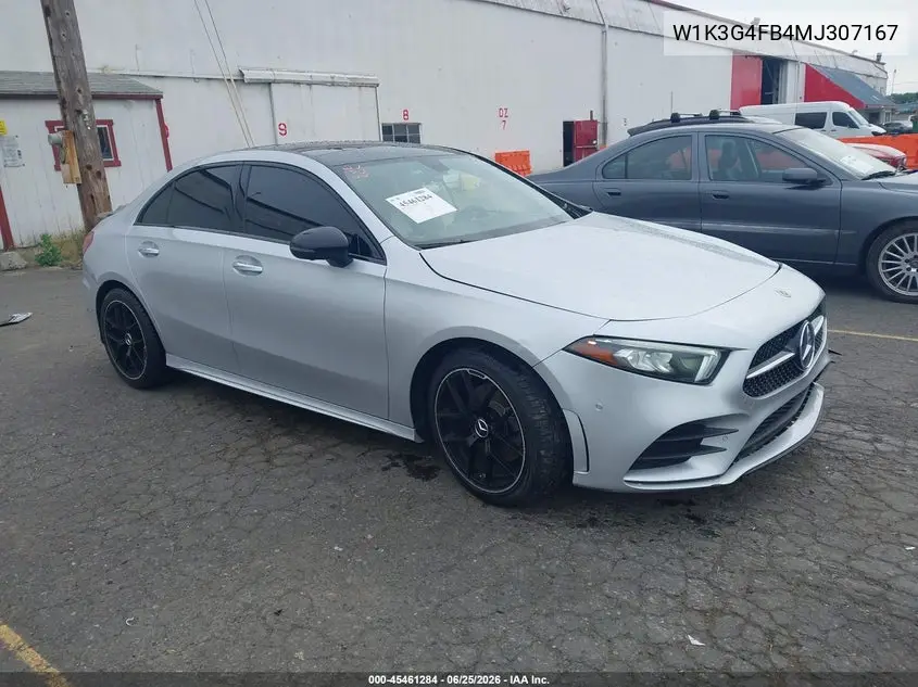 2021 Mercedes-Benz A 220 4Matic VIN: W1K3G4FB4MJ307167 Lot: 45461284