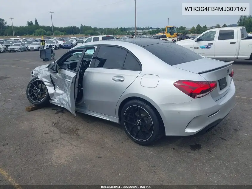 2021 Mercedes-Benz A 220 4Matic VIN: W1K3G4FB4MJ307167 Lot: 45461284