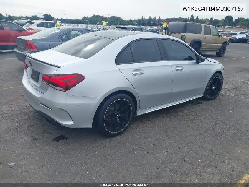 2021 Mercedes-Benz A 220 4Matic VIN: W1K3G4FB4MJ307167 Lot: 45461284