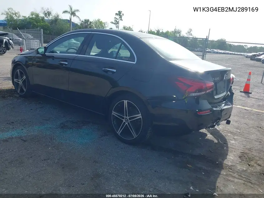 2021 Mercedes-Benz A 220 VIN: W1K3G4EB2MJ289169 Lot: 45570212