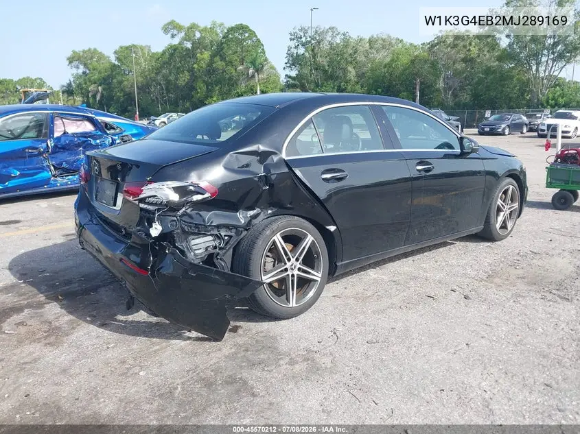 2021 Mercedes-Benz A 220 VIN: W1K3G4EB2MJ289169 Lot: 45570212