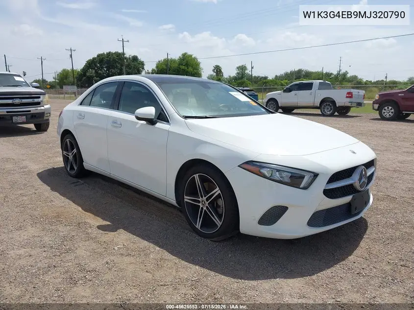 2021 Mercedes-Benz A 220 VIN: W1K3G4EB9MJ320790 Lot: 45625553