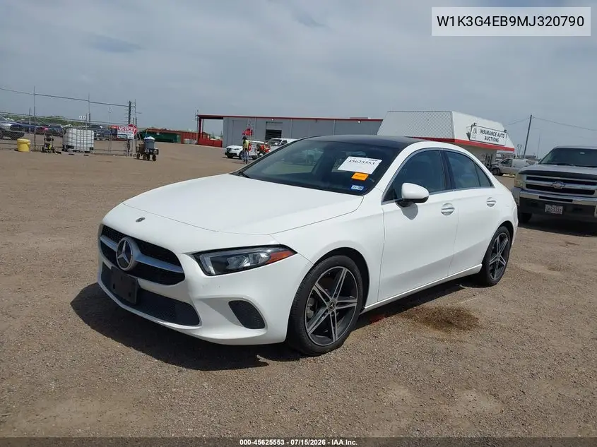 2021 Mercedes-Benz A 220 VIN: W1K3G4EB9MJ320790 Lot: 45625553