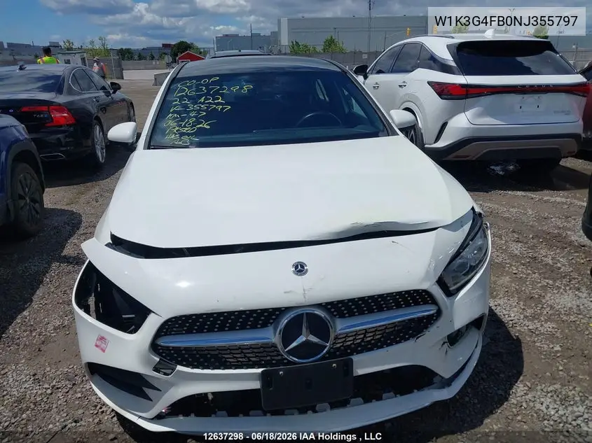 2022 Mercedes-Benz A 220 4Matic VIN: W1K3G4FB0NJ355797 Lot: 12637298