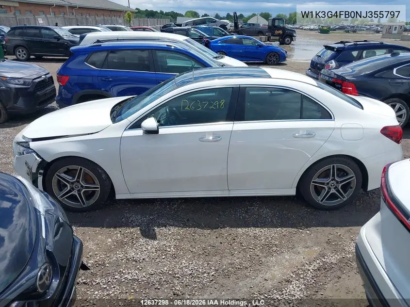 2022 Mercedes-Benz A 220 4Matic VIN: W1K3G4FB0NJ355797 Lot: 12637298
