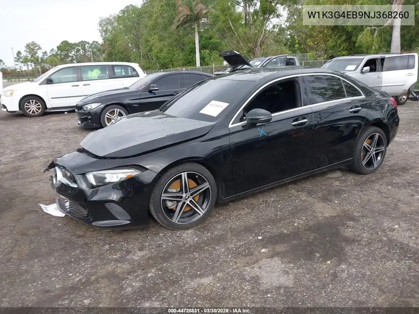 2022 Mercedes-Benz A 220 VIN: W1K3G4EB9NJ368260 Lot: 44728831