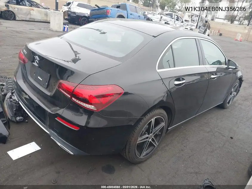 2022 Mercedes-Benz A 220 VIN: W1K3G4EB0NJ356286 Lot: 45004560
