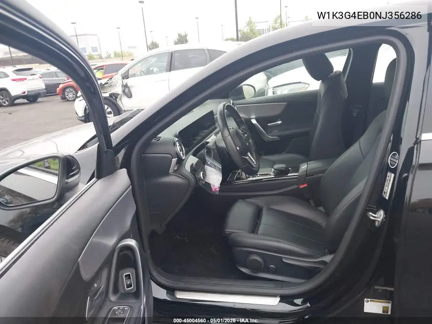 2022 Mercedes-Benz A 220 VIN: W1K3G4EB0NJ356286 Lot: 45004560