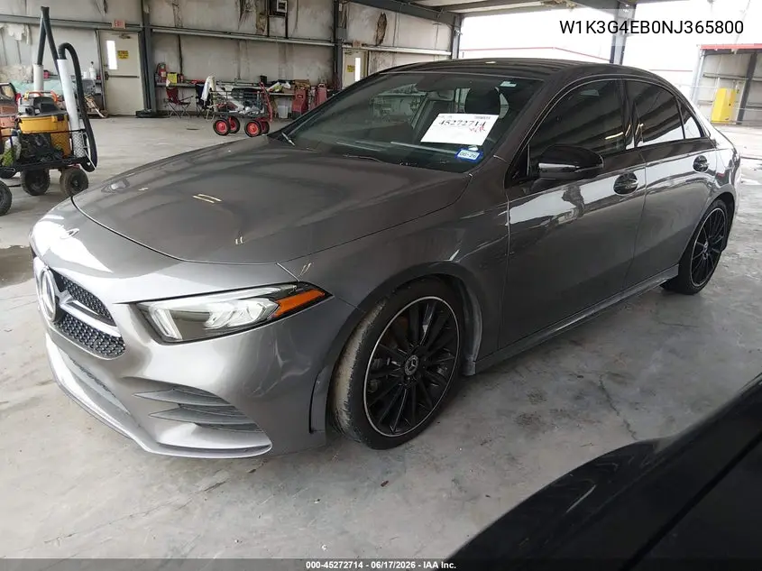 2022 Mercedes-Benz A 220 VIN: W1K3G4EB0NJ365800 Lot: 45272714