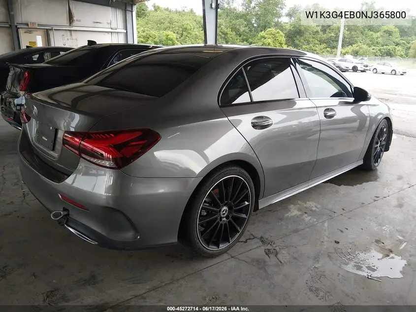 2022 Mercedes-Benz A 220 VIN: W1K3G4EB0NJ365800 Lot: 45272714