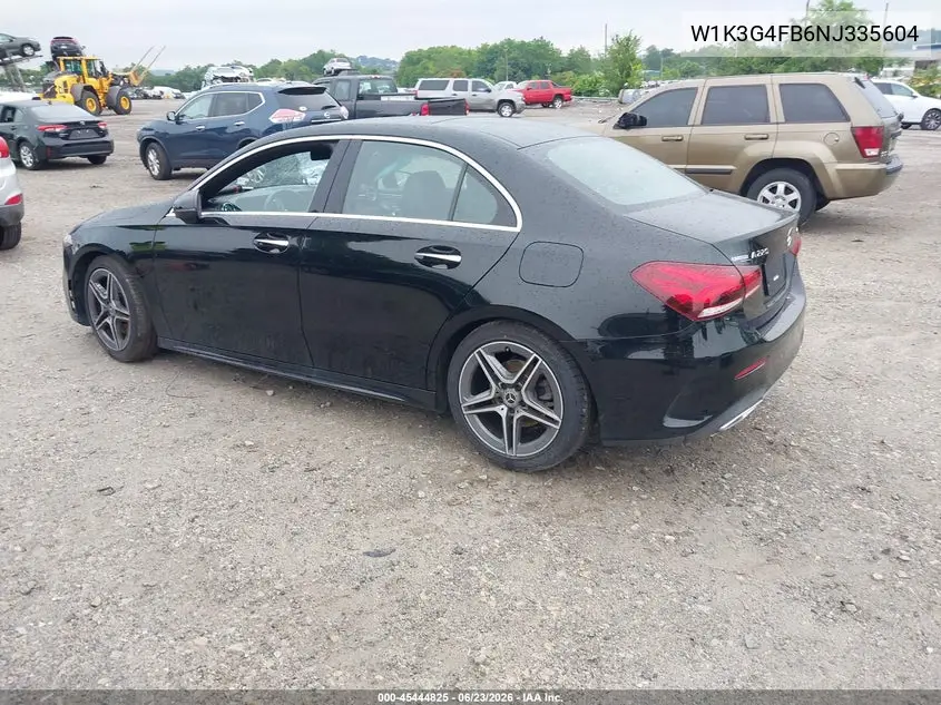 2022 Mercedes-Benz A 220 4Matic VIN: W1K3G4FB6NJ335604 Lot: 45444825