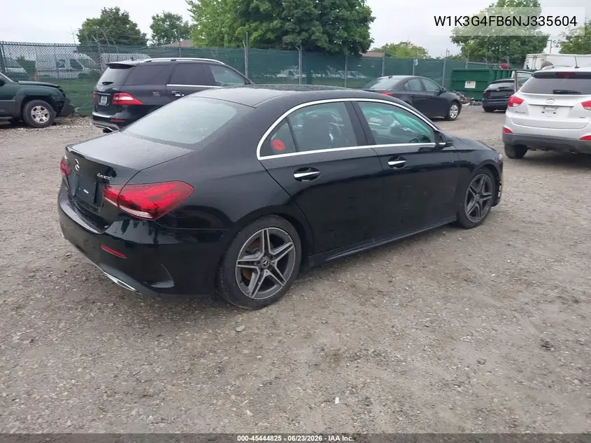 2022 Mercedes-Benz A 220 4Matic VIN: W1K3G4FB6NJ335604 Lot: 45444825
