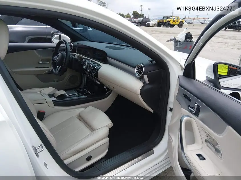 2022 Mercedes-Benz A 220 VIN: W1K3G4EBXNJ324770 Lot: 45496531