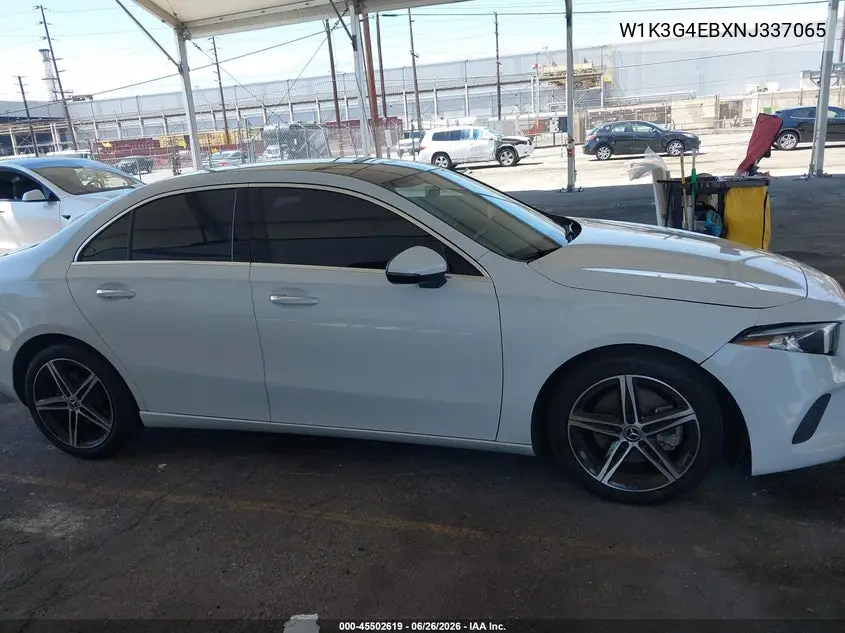 2022 Mercedes-Benz A 220 VIN: W1K3G4EBXNJ337065 Lot: 45502619