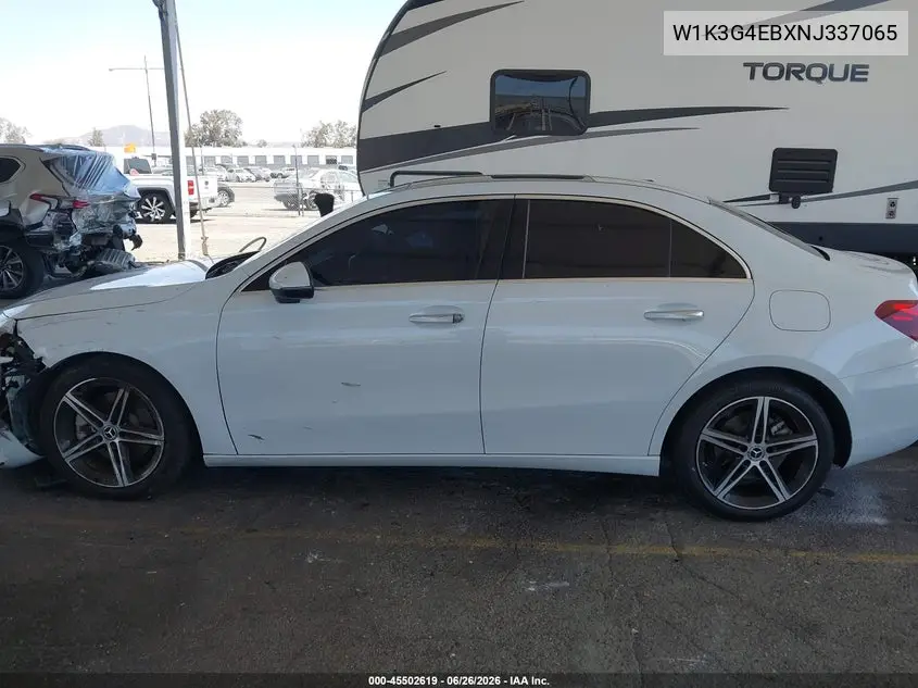 2022 Mercedes-Benz A 220 VIN: W1K3G4EBXNJ337065 Lot: 45502619