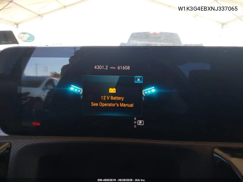 2022 Mercedes-Benz A 220 VIN: W1K3G4EBXNJ337065 Lot: 45502619