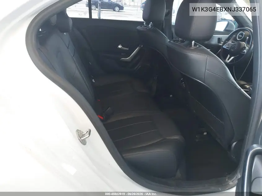 2022 Mercedes-Benz A 220 VIN: W1K3G4EBXNJ337065 Lot: 45502619