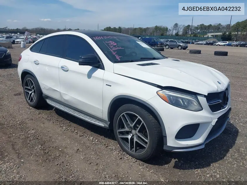 2016 Mercedes-Benz Gle 450 Amg Coupe 4Matic VIN: 4JGED6EBXGA042232 Lot: 44843217