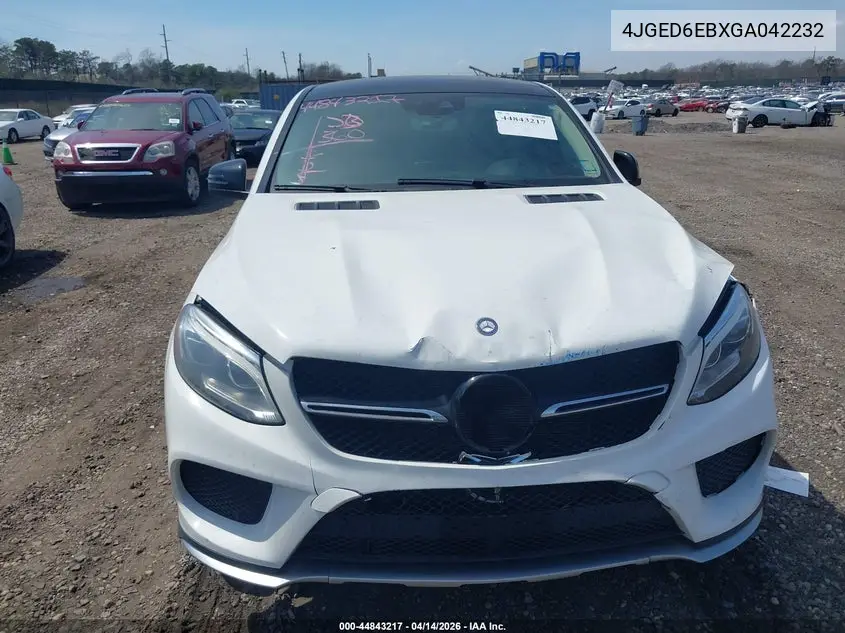 2016 Mercedes-Benz Gle 450 Amg Coupe 4Matic VIN: 4JGED6EBXGA042232 Lot: 44843217