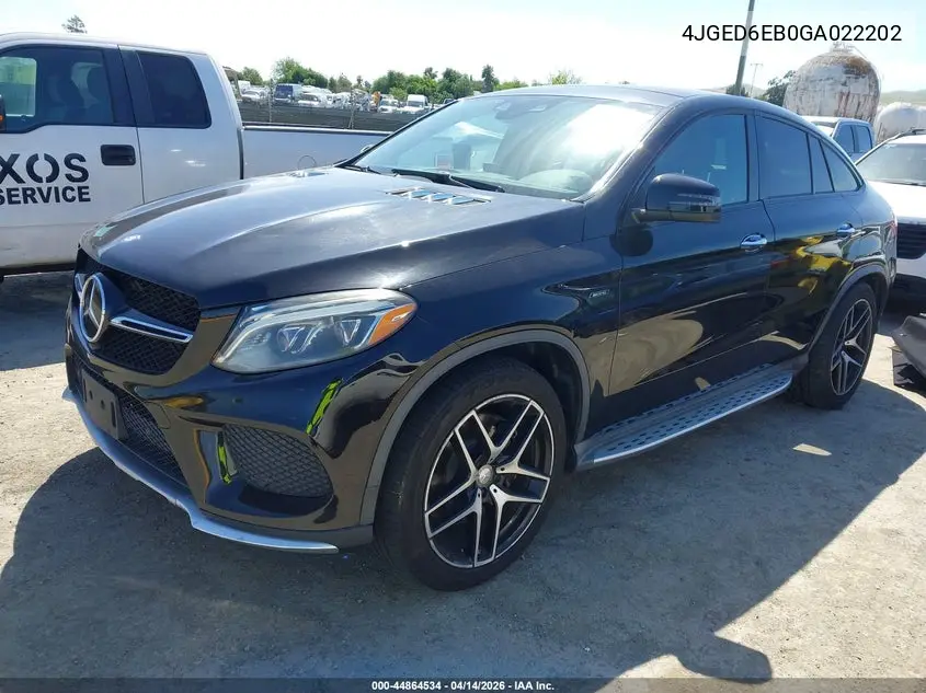 2016 Mercedes-Benz Gle 450 Amg Coupe 4Matic VIN: 4JGED6EB0GA022202 Lot: 44864534