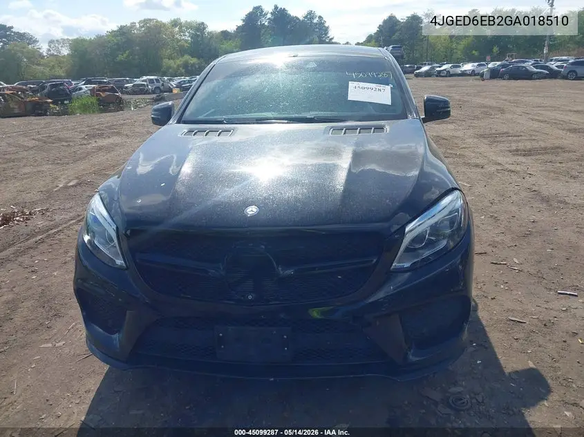 2016 Mercedes-Benz Gle 450 Amg Coupe 4Matic VIN: 4JGED6EB2GA018510 Lot: 45099287