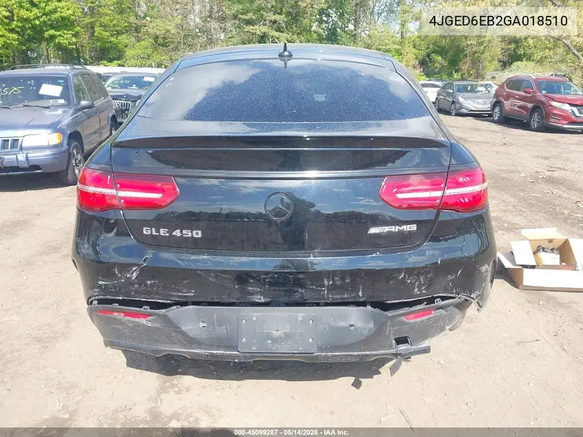 2016 Mercedes-Benz Gle 450 Amg Coupe 4Matic VIN: 4JGED6EB2GA018510 Lot: 45099287