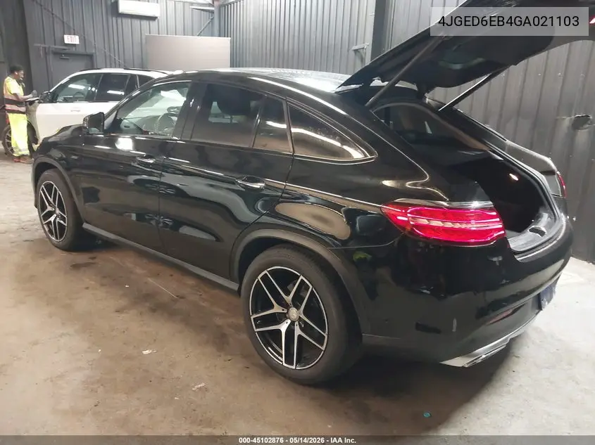 2016 Mercedes-Benz Gle 450 Amg Coupe 4Matic VIN: 4JGED6EB4GA021103 Lot: 45102876