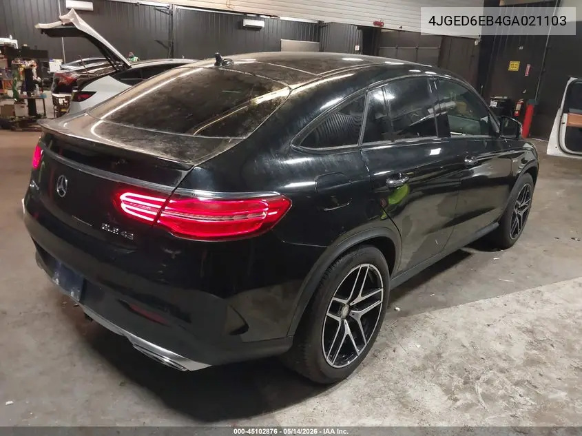 2016 Mercedes-Benz Gle 450 Amg Coupe 4Matic VIN: 4JGED6EB4GA021103 Lot: 45102876