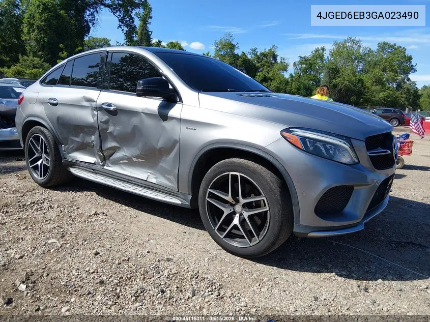 2016 Mercedes-Benz Gle 450 Amg Coupe 4Matic VIN: 4JGED6EB3GA023490 Lot: 45115311