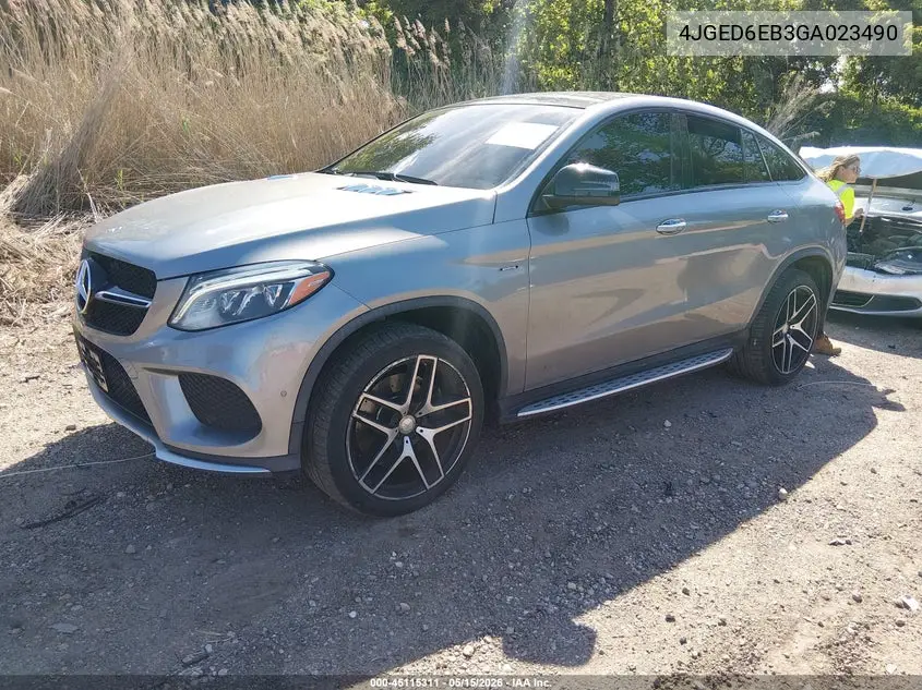 2016 Mercedes-Benz Gle 450 Amg Coupe 4Matic VIN: 4JGED6EB3GA023490 Lot: 45115311