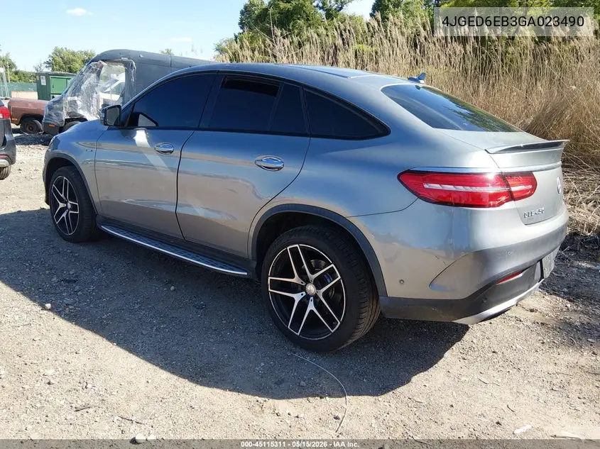 2016 Mercedes-Benz Gle 450 Amg Coupe 4Matic VIN: 4JGED6EB3GA023490 Lot: 45115311