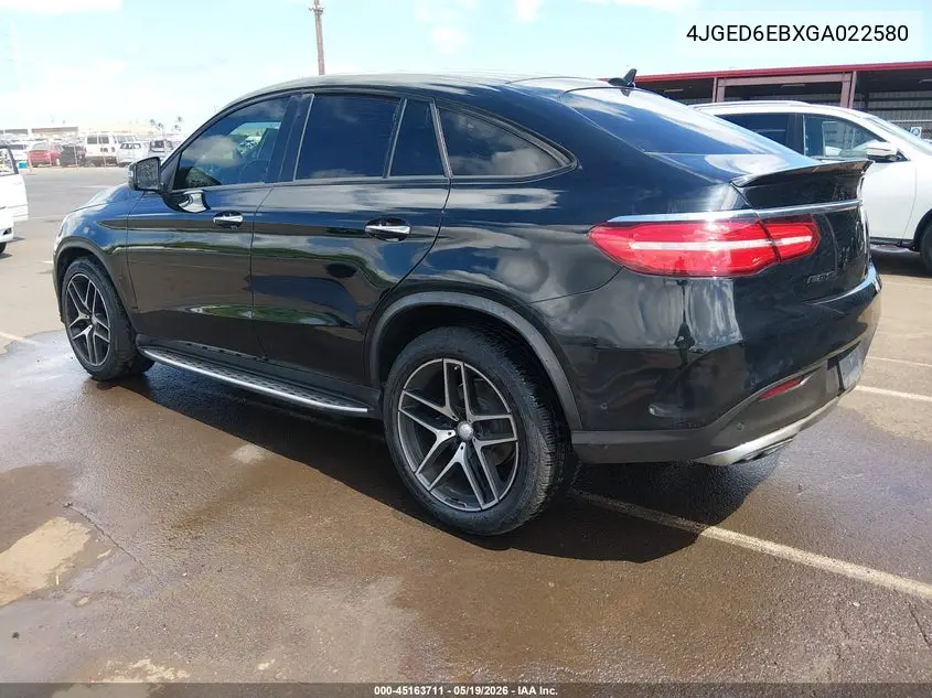 2016 Mercedes-Benz Gle 450 Amg Coupe 4Matic VIN: 4JGED6EBXGA022580 Lot: 45163711
