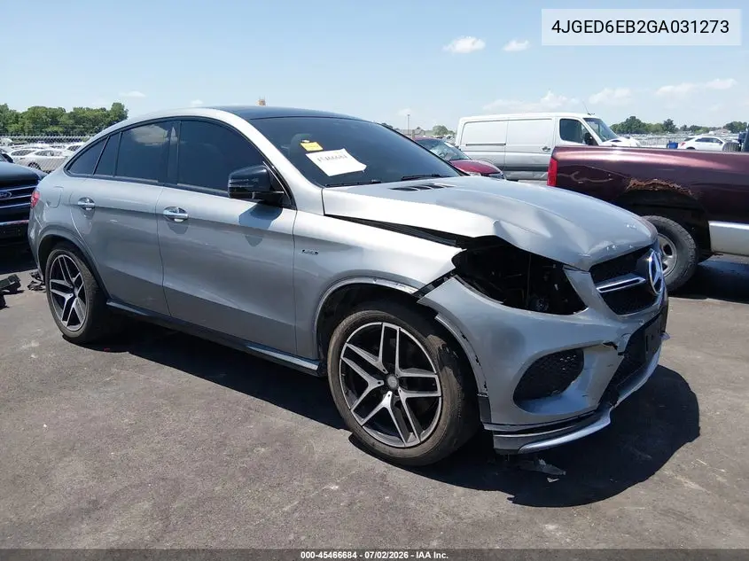 2016 Mercedes-Benz Gle 450 Amg Coupe 4Matic VIN: 4JGED6EB2GA031273 Lot: 45466684
