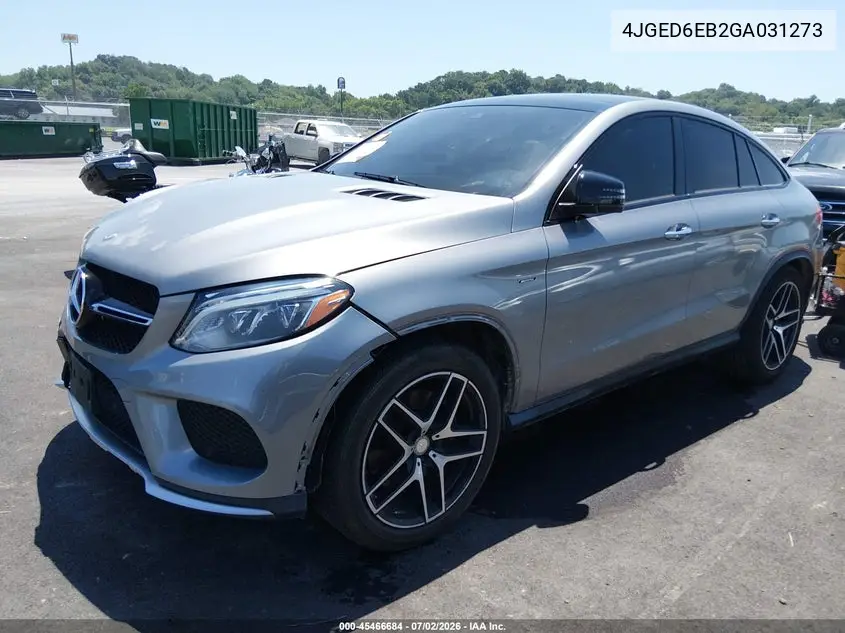 2016 Mercedes-Benz Gle 450 Amg Coupe 4Matic VIN: 4JGED6EB2GA031273 Lot: 45466684