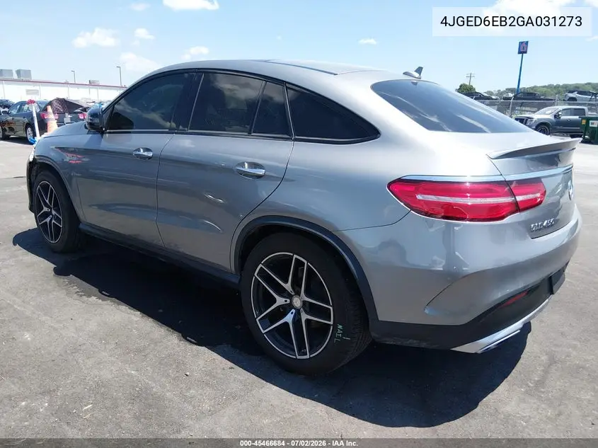 2016 Mercedes-Benz Gle 450 Amg Coupe 4Matic VIN: 4JGED6EB2GA031273 Lot: 45466684