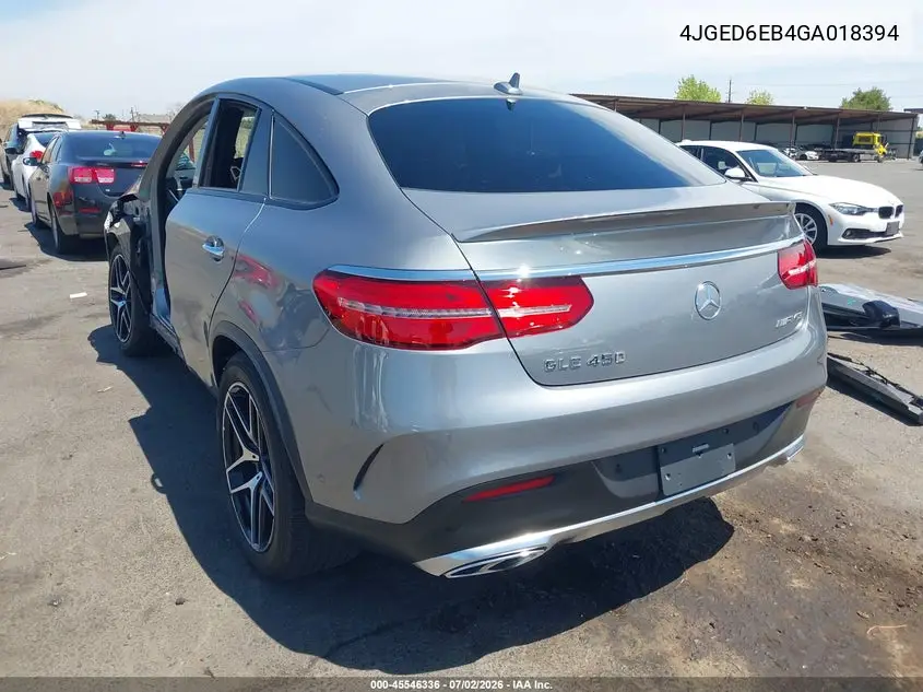 2016 Mercedes-Benz Gle 450 Amg Coupe 4Matic VIN: 4JGED6EB4GA018394 Lot: 45546336