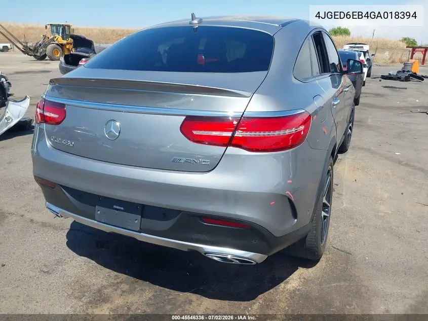 2016 Mercedes-Benz Gle 450 Amg Coupe 4Matic VIN: 4JGED6EB4GA018394 Lot: 45546336